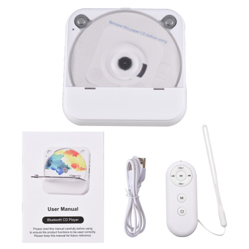 Portable Bluetooth CD Player with Remote, 32GB USB, LED Screen