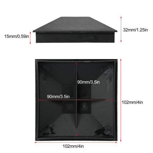 10 Pack 102x102mm UV Water-Proof Plastic Fence Post Caps 2