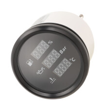 52 mm Niveau d'huile & pression et température d'eau - Cadran noir