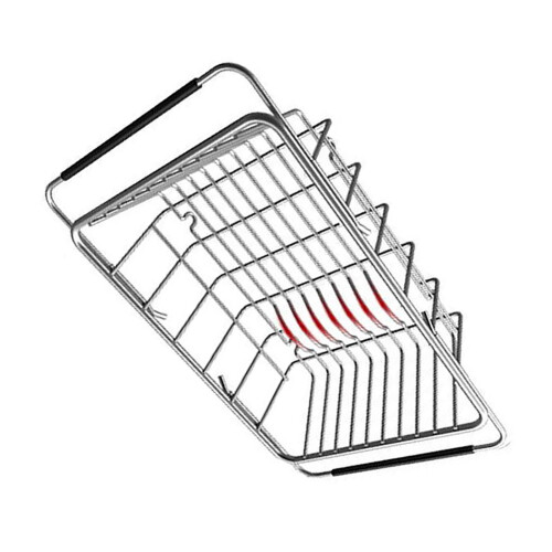 Stainless Steel Sink Drain Basket Expandable Dish Drying Rack