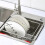 Stainless Steel Sink Drain Basket Expandable Dish Drying Rack 16