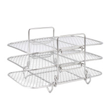 Scaffale per friggitrici a tre livelli, acciaio inossidabile 304, 19  12,8  11,5 cm