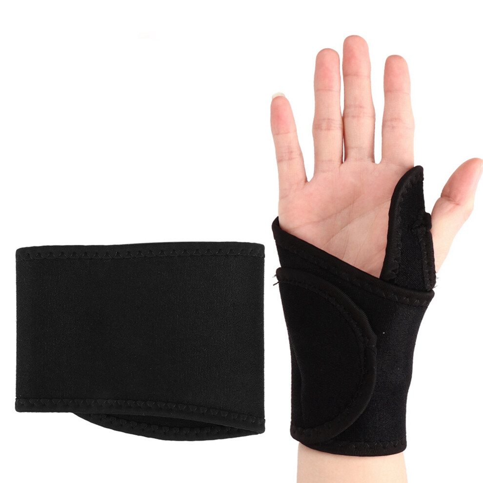 Black Adjustable Wrist Support Brace For Sports, Unisex, For Tennis & Badminton
