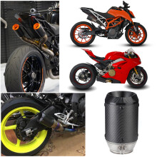 Black 2.01in Polygon Exhaust Pipe for Kawasaki Z900 Ninja 250 400