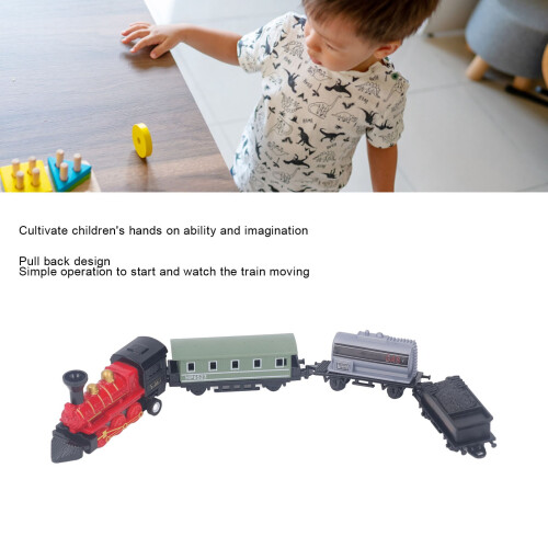 Modello di locomotiva a vapore in lega vintage, con pull-back, rosso 2