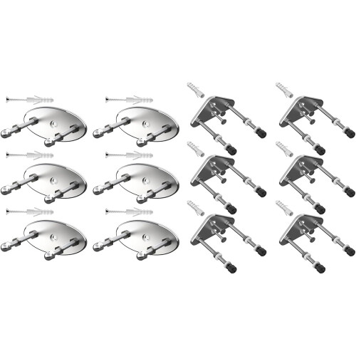 Wall Mounted Skateboard Storage Rack 6 Pack Floating Deck Display Racks Skateboard Wall Hanger Durable Silver Oval 2