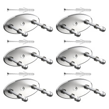 Wall Mounted Skateboard Storage Rack 6 Pack Floating Deck Display Racks Skateboard Wall Hanger Durable Silver Oval