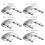 Wall Mounted Skateboard Storage Rack 6 Pack Floating Deck Display Racks Skateboard Wall Hanger Durable Silver Oval 1