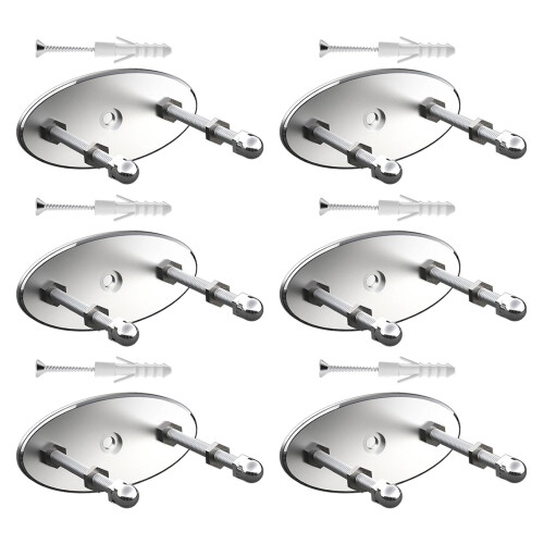 Wall Mounted Skateboard Storage Rack 6 Pack Floating Deck Display Racks Skateboard Wall Hanger Durable Silver Oval