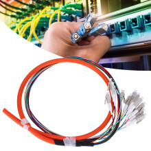 12-Kern Multimode-Faser-Pigtail-Kabel LC/UPC 62,5/125 mit PVC-Außenschicht