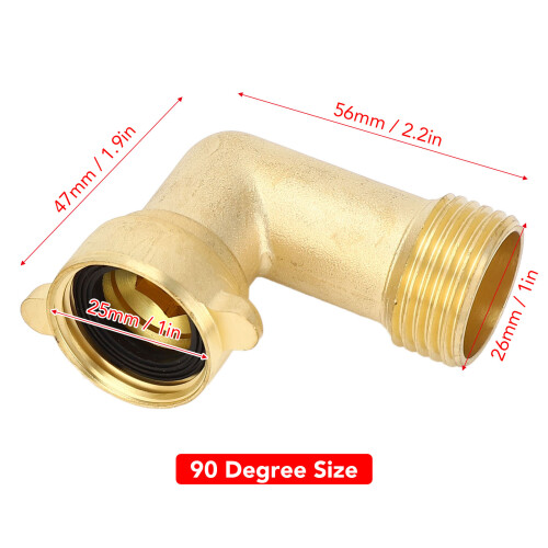 Codo de manguera de agua para RV, adaptador de 90, ABS/Metal 1