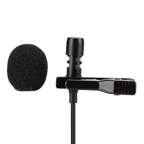 E1 Black Two Head Mini Clip Microphone for Mobile Recording, 140cm 2