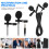 E1 Black Two Head Mini Clip Microphone for Mobile Recording, 140cm 1