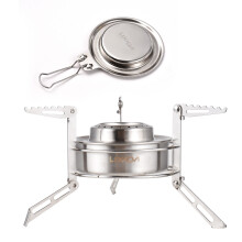 Mini réchaud de randonnée 120ml, 17x10cm, inox
