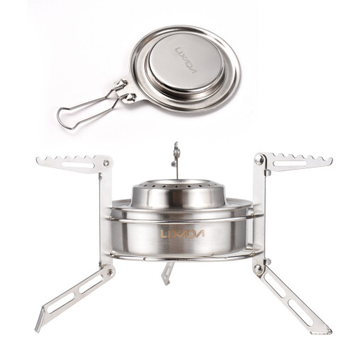 Mini réchaud de randonnée 120ml, 17x10cm, inox