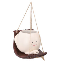 Vaso per piante in resina Swing Face, 350 g, 6 cm, 14 x 9,5 cm