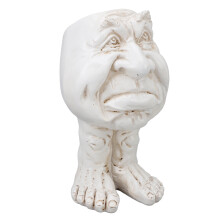 Vaso per fiori in resina Tipo 2 Bianco Portapiante Old Man