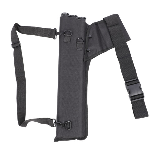 Carcaj tubular para 3 flechas, cinturón ajustable, negro