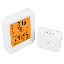 1:1 Drahtloses Hygrometer Thermometer mit LCD-Hintergrundbeleuchtung Wasserdichtes Touchscreen Temperatur- und Feuchtigkeitsmonitor 328 Zol
