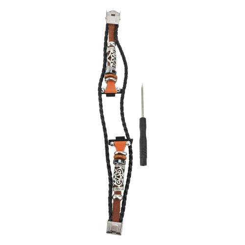 Cinturino etnico marrone con perline per FIT 3 21,53,51 cm 2