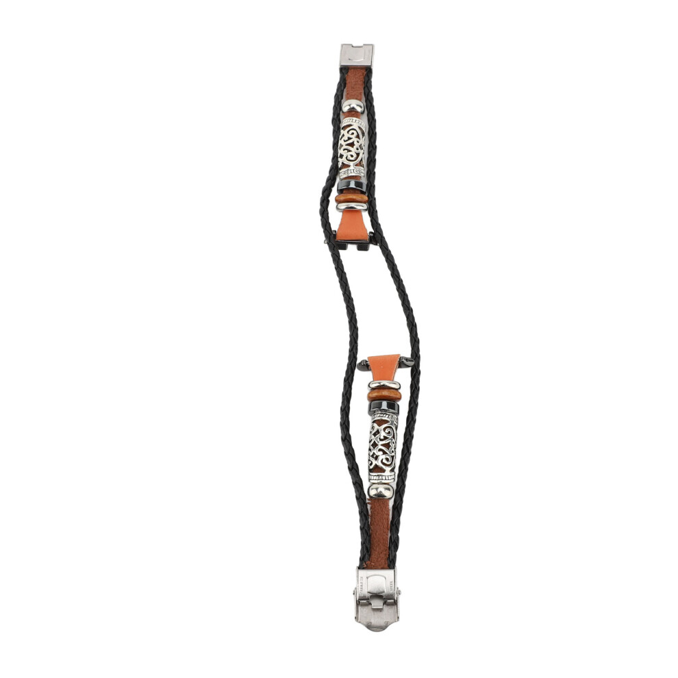 Ethnic Retro Beaded Pu Wrist Strap For 9 Smartwatch Stylish Design Brown 9371334014812