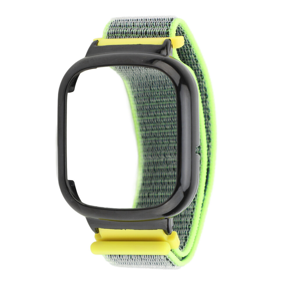 Sparkling Nylon Strap For Watch 4 - Stylish Hook & Loop Fastener Yellow 7891334015098