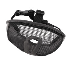 Kurzer Schnauzenhund Muzzle, weiches, bequemes und atmungsaktives flaches Gesicht Bulldog-Muzzle zum Beißen, Kauen und Lecken, grau M