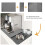 Dual Zone Silikon Kaffee-Abtropfmatte 61x40.5cm Grau 7