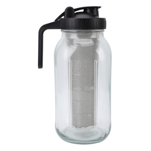 2000ml Thick Glass Cold Brew Coffee Jar with Leakproof Spout Lid