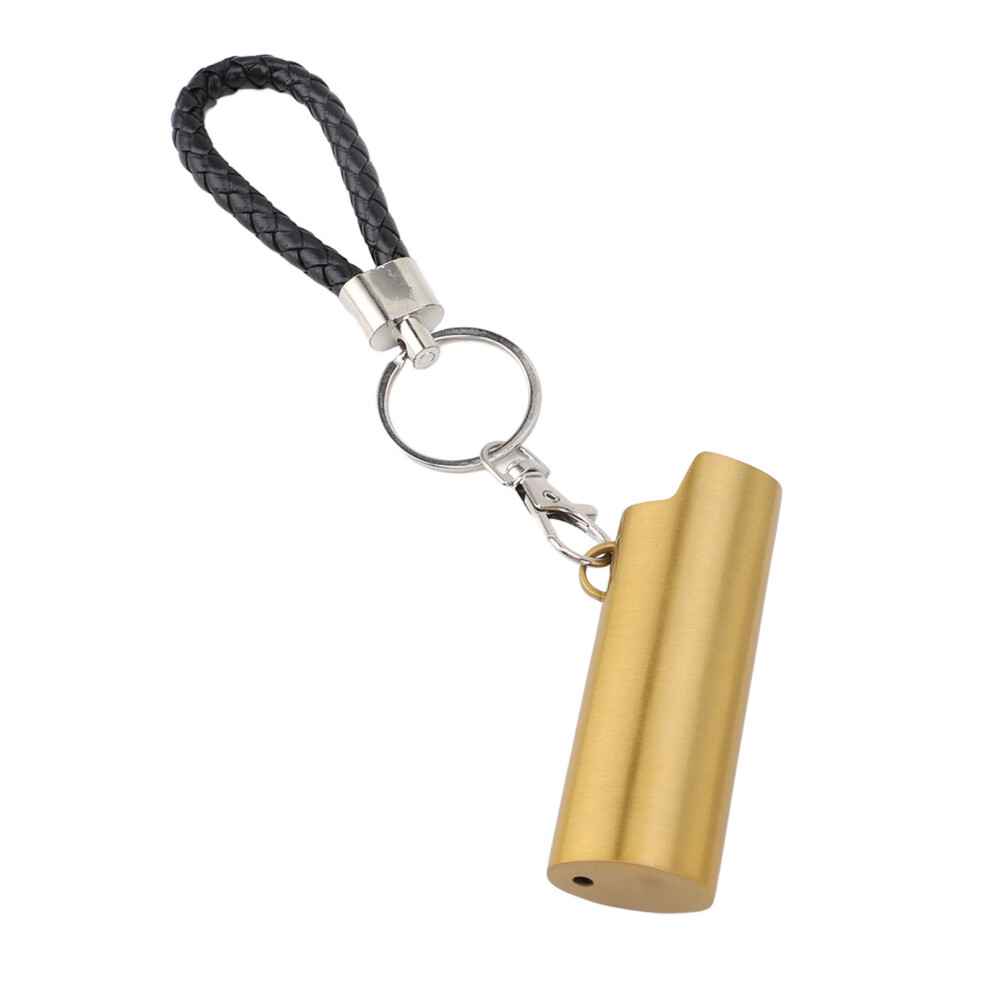 Aluminum Alloy Lighter Holder Keychain with Spring Clip, 8cm Portable Sleeve
