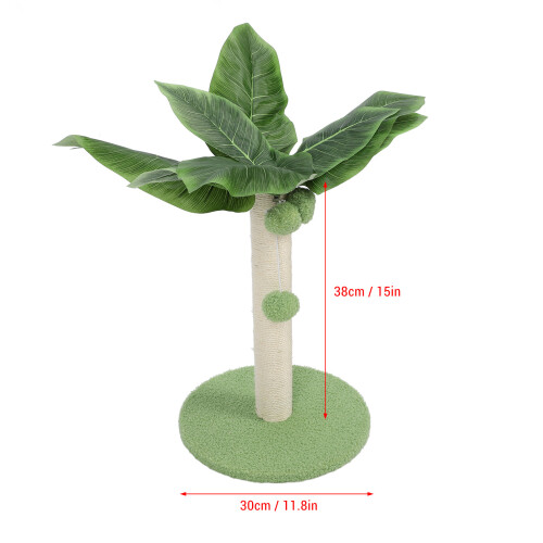 Griffoir pour chat en sisal 38  30 cm vert 3 boules 1