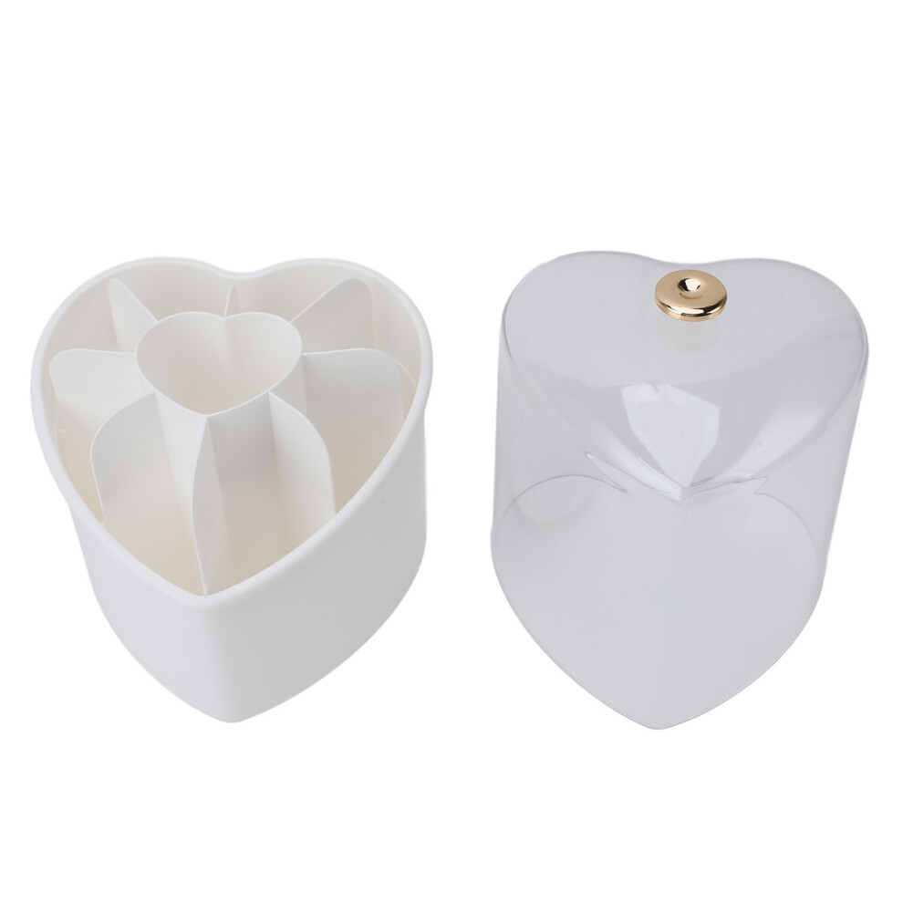 White 8Pcs Makeup Brush Set With Rotating Container & Clear Lid