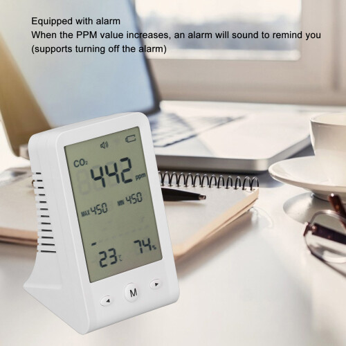 Moniteur CO2 Thermomètre Hygromètre de bureau 1600mAh 2