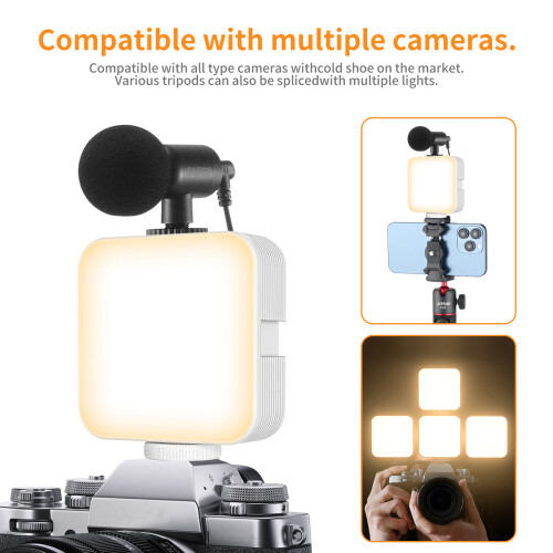 Lumière LED de poche pour vidéo 4W, 2000mAh, 3000K-6500K 2