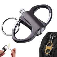 Keychain Lighter Eternal Match Lighter With Key Ring Portable Reusable Camping Lighter Butane Free Black