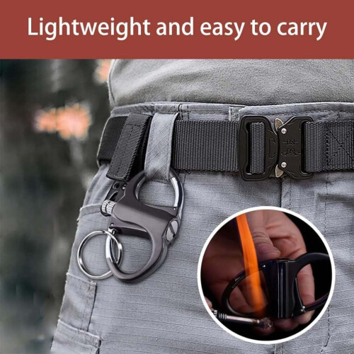 Keychain Lighter Eternal Match Lighter With Key Ring Portable Reusable Camping Lighter Butane Free Black 2