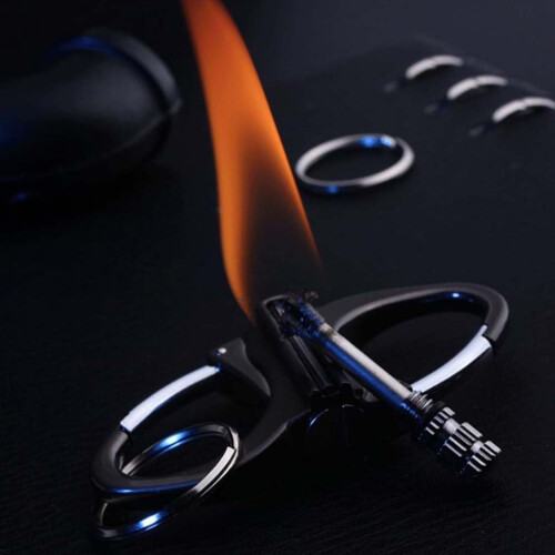 Keychain Lighter Eternal Match Lighter With Key Ring Portable Reusable Camping Lighter Butane Free Black 1