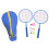 Kids Outdoor Badminton Racket Set with 3 Nylon Shuttlecocks - Blue 2
