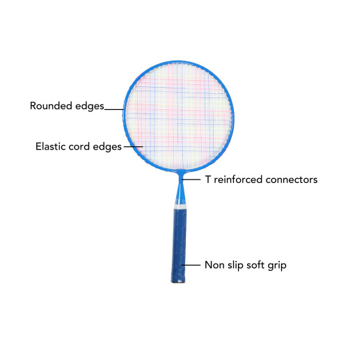 Set da 3 racchette da badminton per bambini - nylon, lega di ferro, blu 2