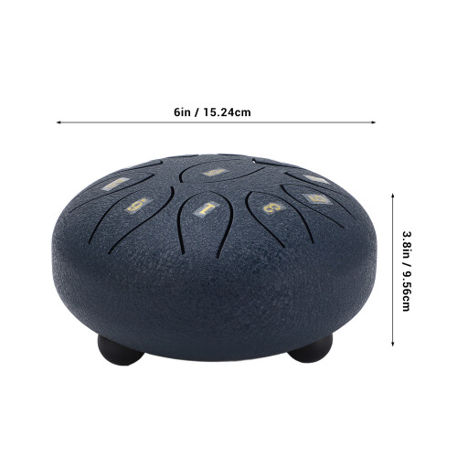 Tambour de pluie 6 pouces 11 notes acier au carbone bleu 1
