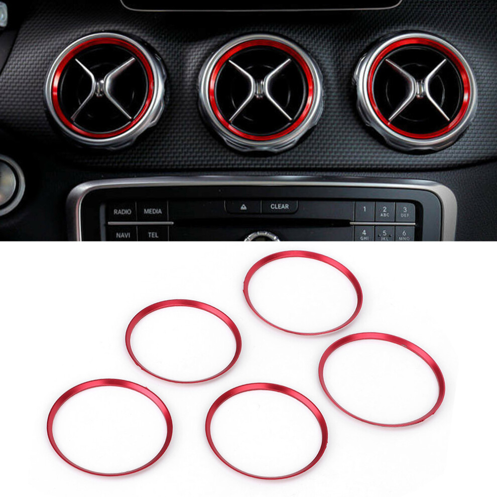 Aluminum Alloy Air Vent Trim Cover For Mercedes Benz Cla Gla 13-18 Red 7891334034341