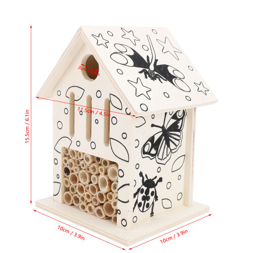 Casa per api in legno 10x10x15,5 cm, 290 g, legno massiccio 1