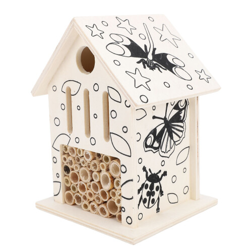 Casa per api in legno 10x10x15,5 cm, 290 g, legno massiccio 2