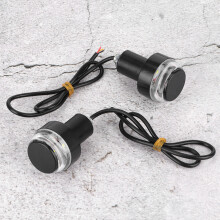 2Pcs LED Handlebar Light Grip Turn Signal Bar End Plugs, Red & Green