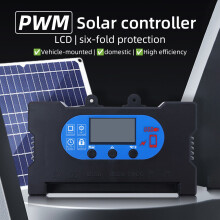 40A Solarladeregler 12V/24V Solar Panel Intelligenter Regler mit Dual USB / Type-C Anschlüssen OLED-Display PWM Solar-Laderegler