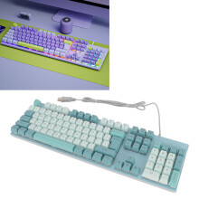 Clavier à panneau métallique à grandes lettres bleu ciel blanchâtre