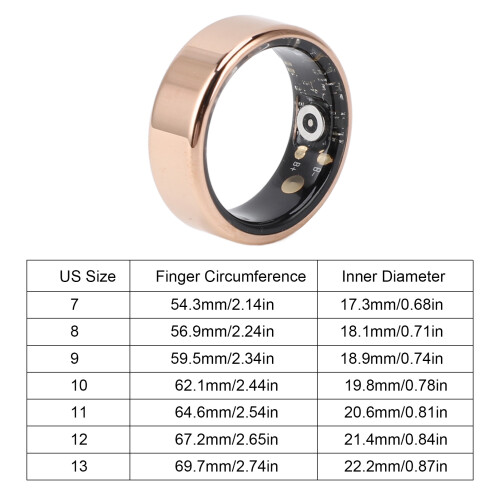Goldener Smart Ring 20mAh, Ringgröße 11, Gesundheitstracker 1
