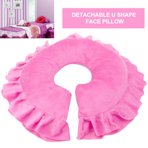 Soft Pink U-Shape Face Pillow Cushion for SPA Massage Tables 2