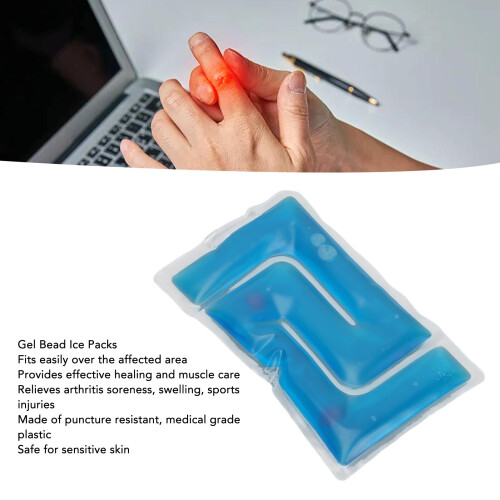 Reusable Gel Bead Ice Pack for Soreness & Swelling Relief, Blue 2