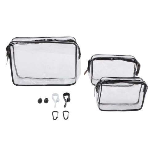 3 pezzi di buste trasparenti in PVC - nero trasparente 1